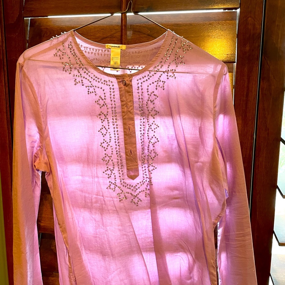 Pretty Moroccan vibe cotton long sleeved tunic